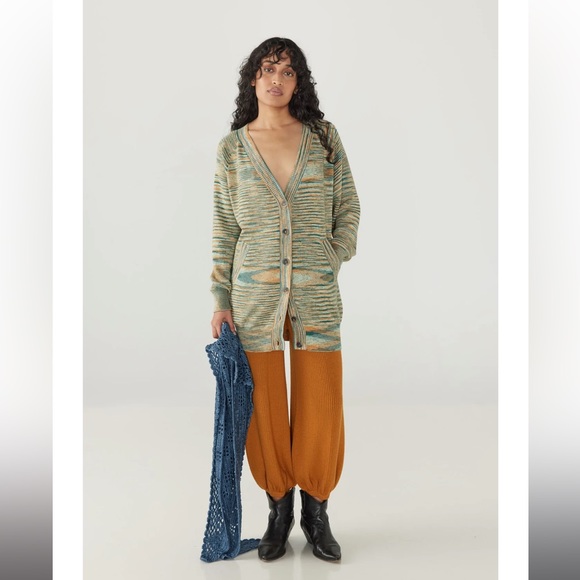 Misha and Puff Cotton Jersey Piper Cardigan in Peacock Space Dye - Picture 7 of 9